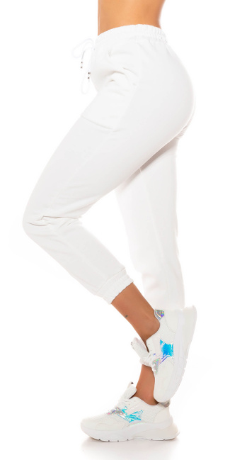 and Sporty Sweatpants White
